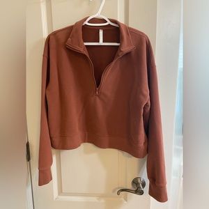 Fabletics XL Brown Crop Sweater